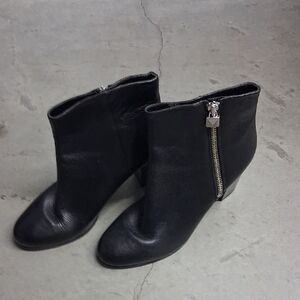 Michael Kors Black Ankle Booties with Silver Zipper